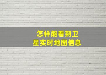 怎样能看到卫星实时地图信息