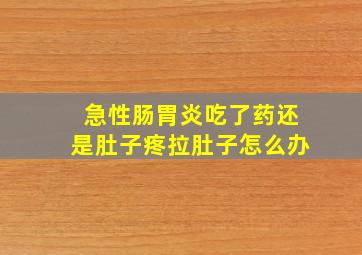 急性肠胃炎吃了药还是肚子疼拉肚子怎么办