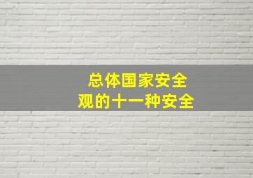 总体国家安全观的十一种安全