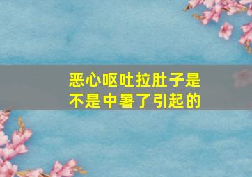 恶心呕吐拉肚子是不是中暑了引起的