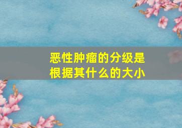 恶性肿瘤的分级是根据其什么的大小