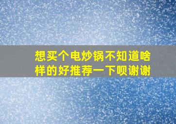 想买个电炒锅不知道啥样的好推荐一下呗谢谢