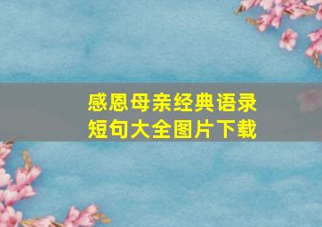 感恩母亲经典语录短句大全图片下载