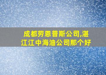 成都劳恩普斯公司,湛江江中海油公司那个好