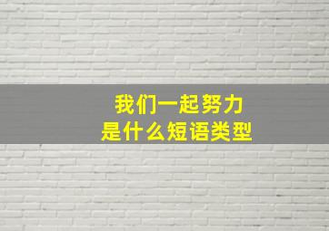 我们一起努力是什么短语类型