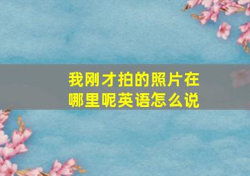 我刚才拍的照片在哪里呢英语怎么说