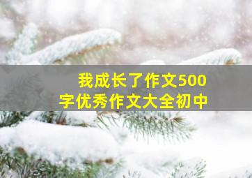 我成长了作文500字优秀作文大全初中