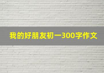 我的好朋友初一300字作文