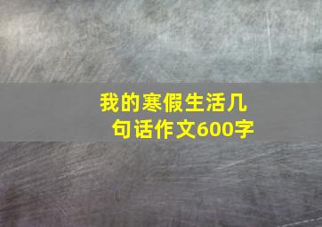 我的寒假生活几句话作文600字