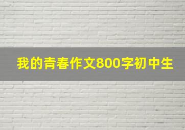 我的青春作文800字初中生