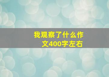 我观察了什么作文400字左右