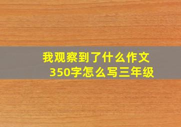 我观察到了什么作文350字怎么写三年级