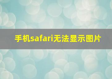 手机safari无法显示图片