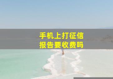 手机上打征信报告要收费吗