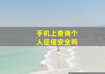 手机上查询个人征信安全吗