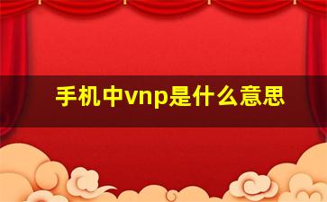 手机中vnp是什么意思