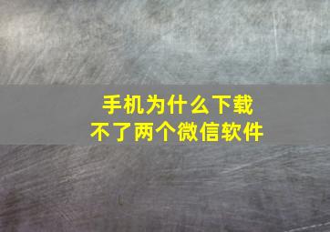 手机为什么下载不了两个微信软件