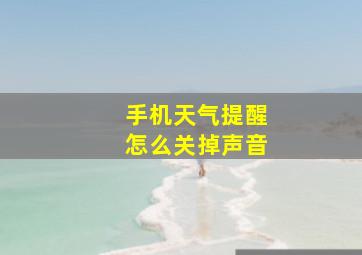 手机天气提醒怎么关掉声音