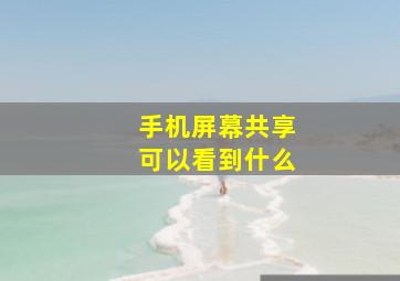 手机屏幕共享可以看到什么