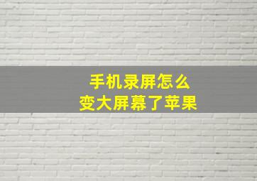 手机录屏怎么变大屏幕了苹果