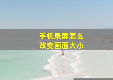 手机录屏怎么改变画面大小