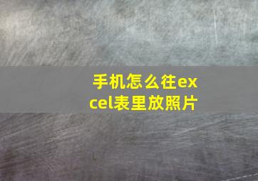 手机怎么往excel表里放照片