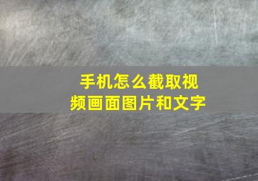 手机怎么截取视频画面图片和文字