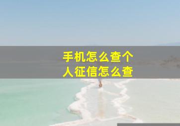 手机怎么查个人征信怎么查