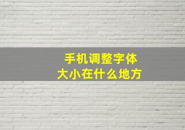 手机调整字体大小在什么地方