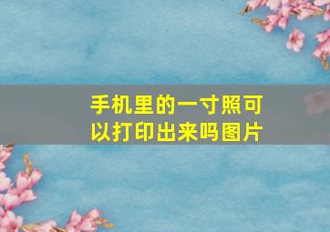 手机里的一寸照可以打印出来吗图片