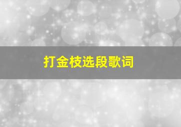 打金枝选段歌词