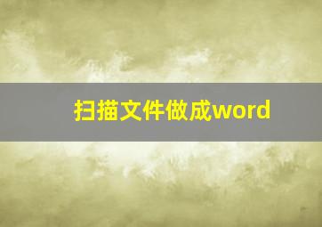 扫描文件做成word