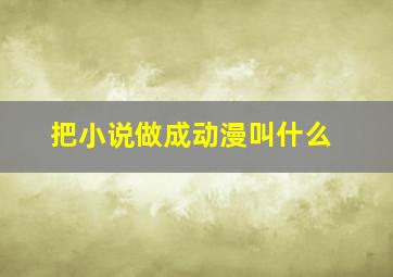 把小说做成动漫叫什么