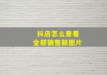 抖店怎么查看全部销售额图片