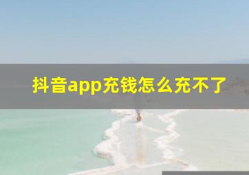 抖音app充钱怎么充不了