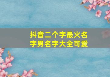 抖音二个字最火名字男名字大全可爱