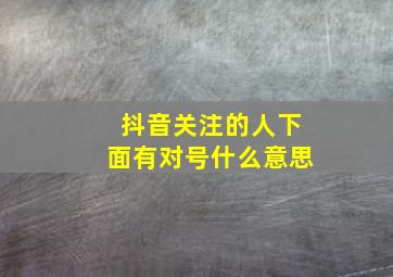 抖音关注的人下面有对号什么意思