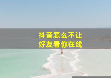 抖音怎么不让好友看你在线