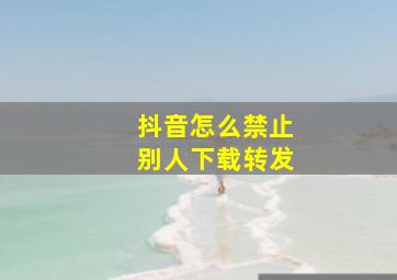 抖音怎么禁止别人下载转发