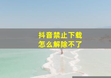 抖音禁止下载怎么解除不了