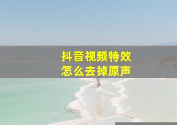 抖音视频特效怎么去掉原声