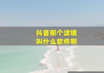 抖音那个滤镜叫什么软件啊