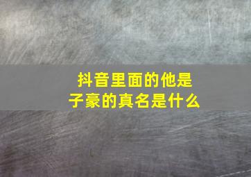 抖音里面的他是子豪的真名是什么