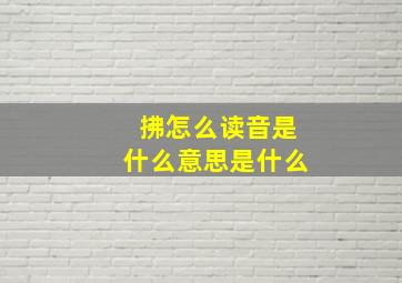 拂怎么读音是什么意思是什么