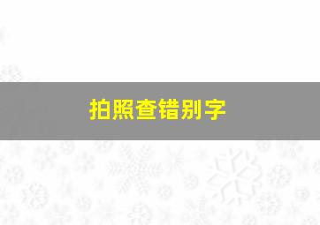 拍照查错别字