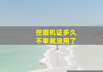 挖掘机证多久不审就没用了