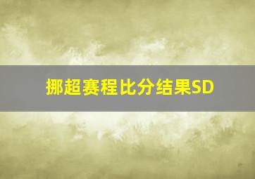 挪超赛程比分结果SD