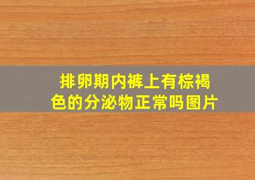 排卵期内裤上有棕褐色的分泌物正常吗图片