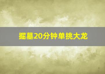 掘墓20分钟单挑大龙