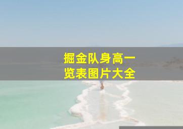 掘金队身高一览表图片大全